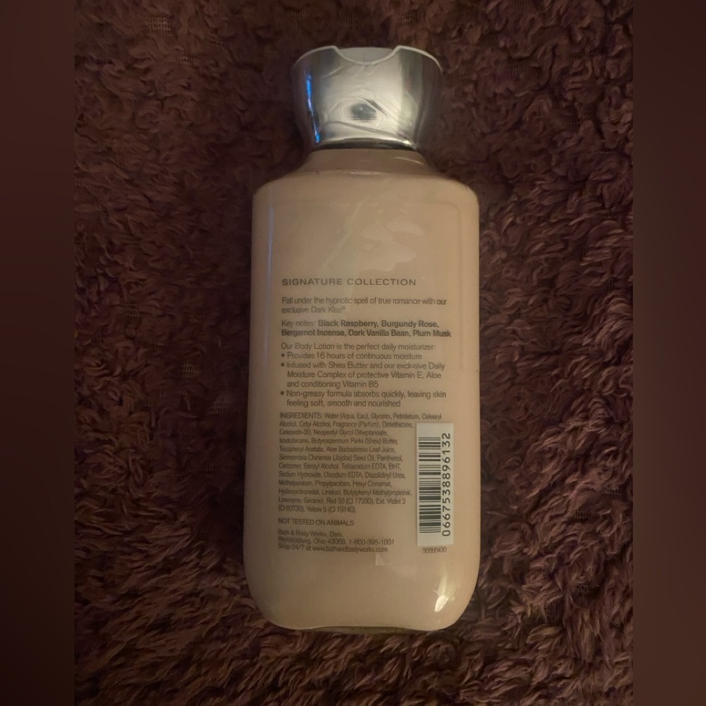 💜NWT! Bath and Body Works Dark Kiss Body Lotion- 8fl oz. 💜 - Picture 3 of 4